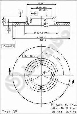 фото Тормозной диск brembo 08782210