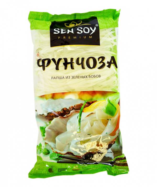 Фунчоза  Sen Soy лапша из зеленых бобов широкая 180 г