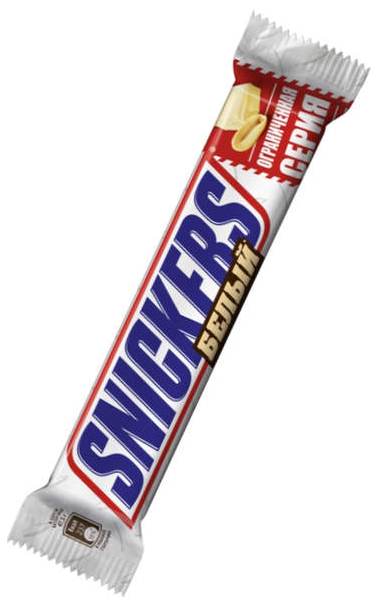 фото Шоколадный батончик snickers белый шоколадный 81 г