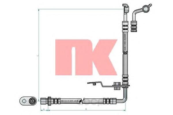 фото Шланг тормозной системы nk 853276 передний правый