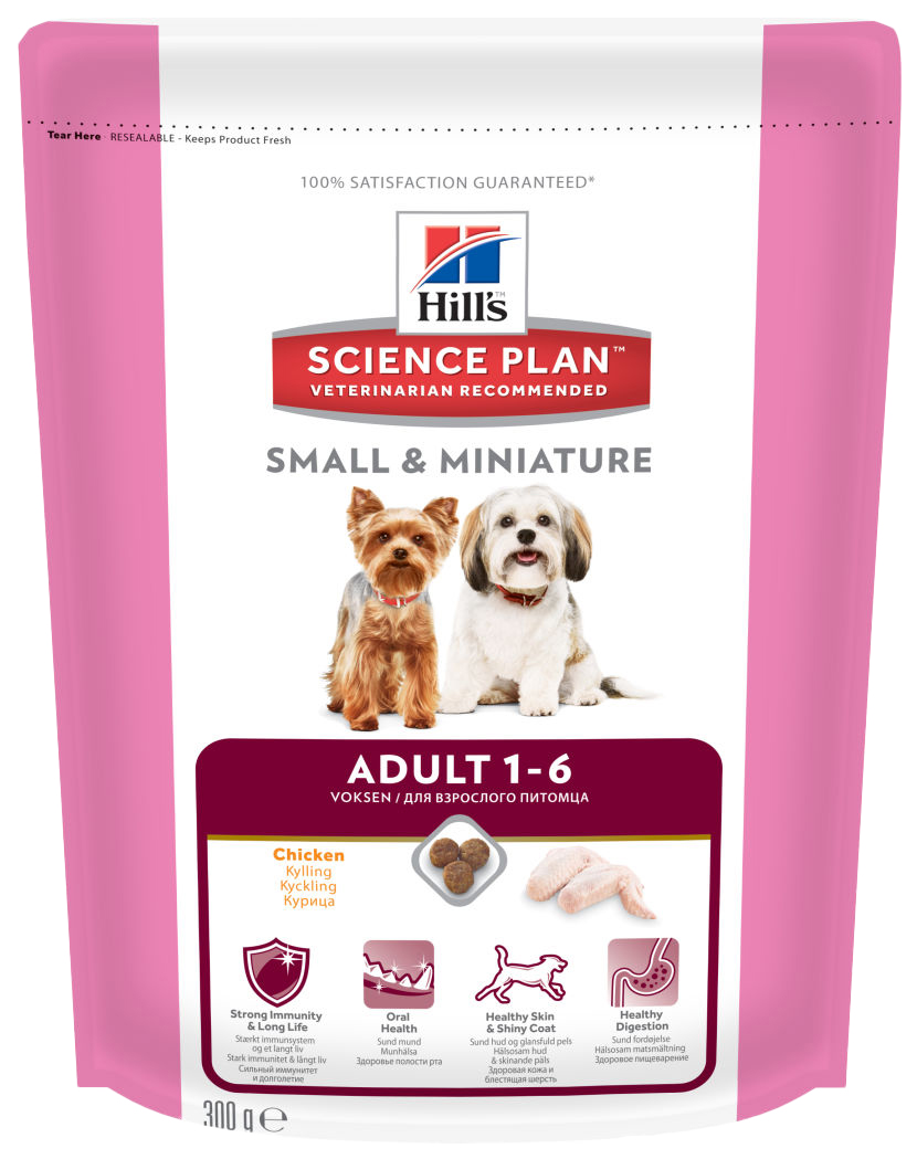 фото Сухой корм для собак hill's science plan small & miniature adult, курица, 0,3кг