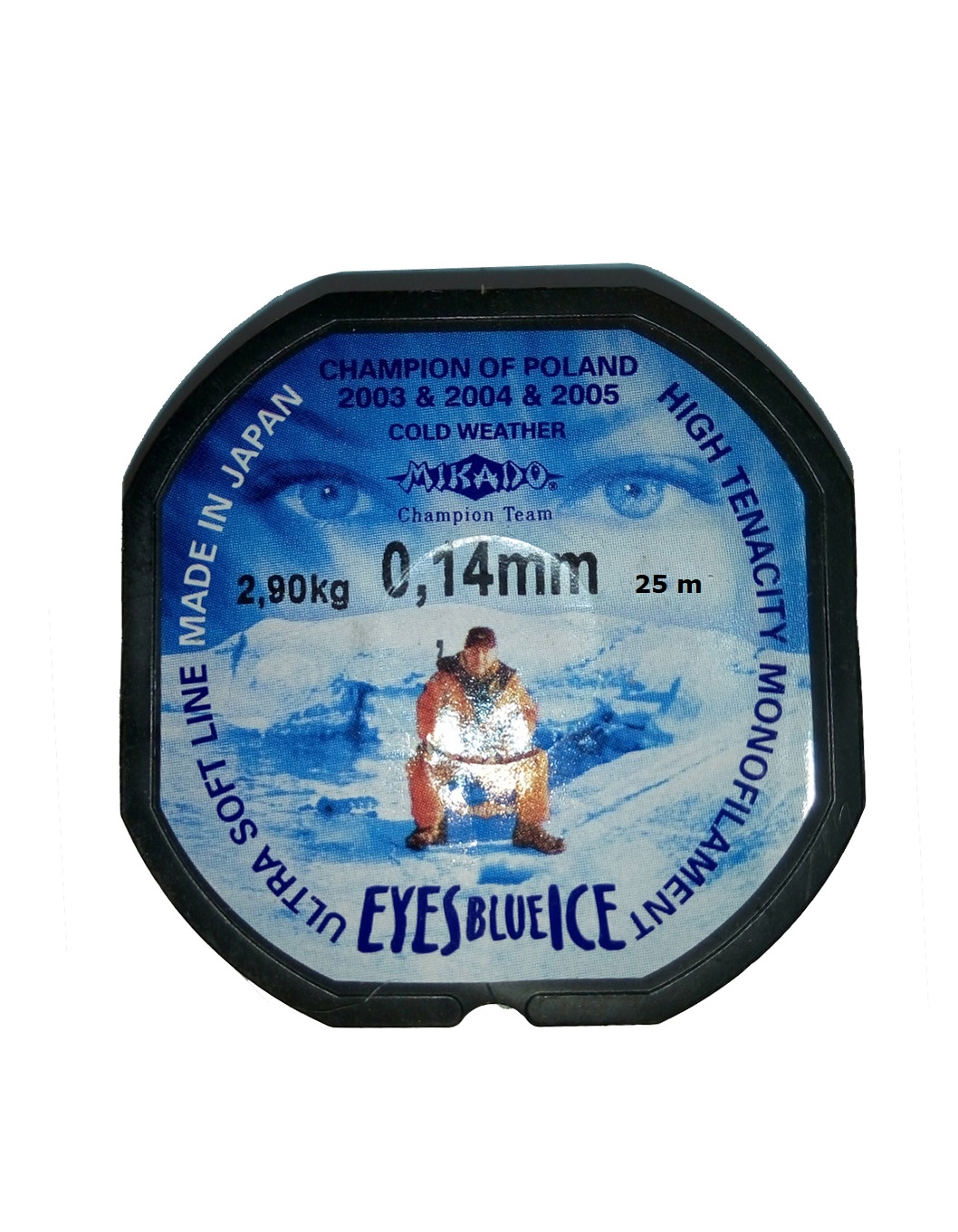 Леска монофильная Mikado Eyes Blue Ice 0,14 мм, 25 м, 2,9 кг, blue