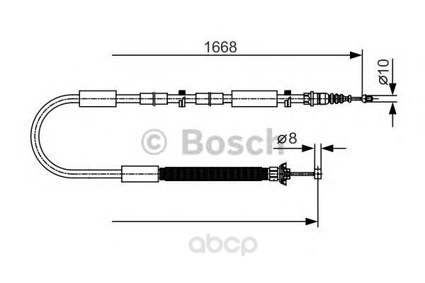 фото Трос cтояночного тормоза bosch 1987477911 правый