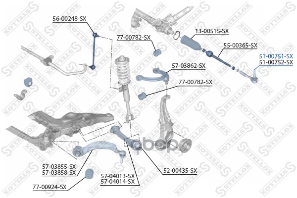 

Наконечник рулевой Stellox 5100751SX