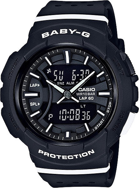 фото Японские спортивные наручные часы casio baby-g bga-240-1a1 с хронографом