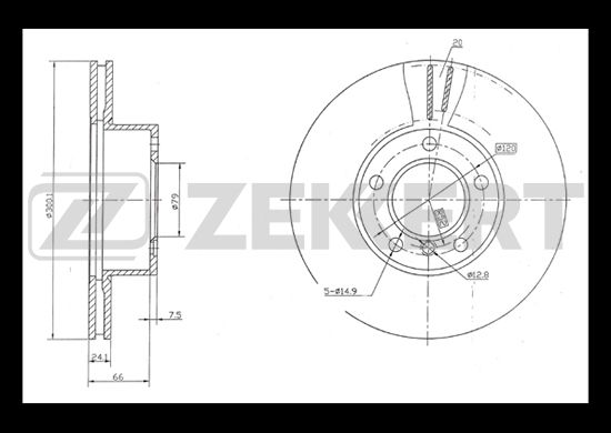 фото Тормозной диск zekkert bs-5258