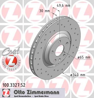 фото Тормозной диск zimmermann 100.3327.52