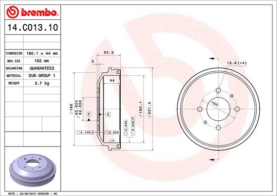 

Тормозной барабан BREMBO 14.C013.10