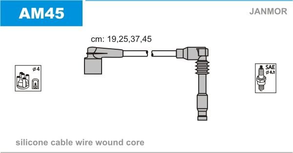 фото Комплект проводов зажигания janmor am45