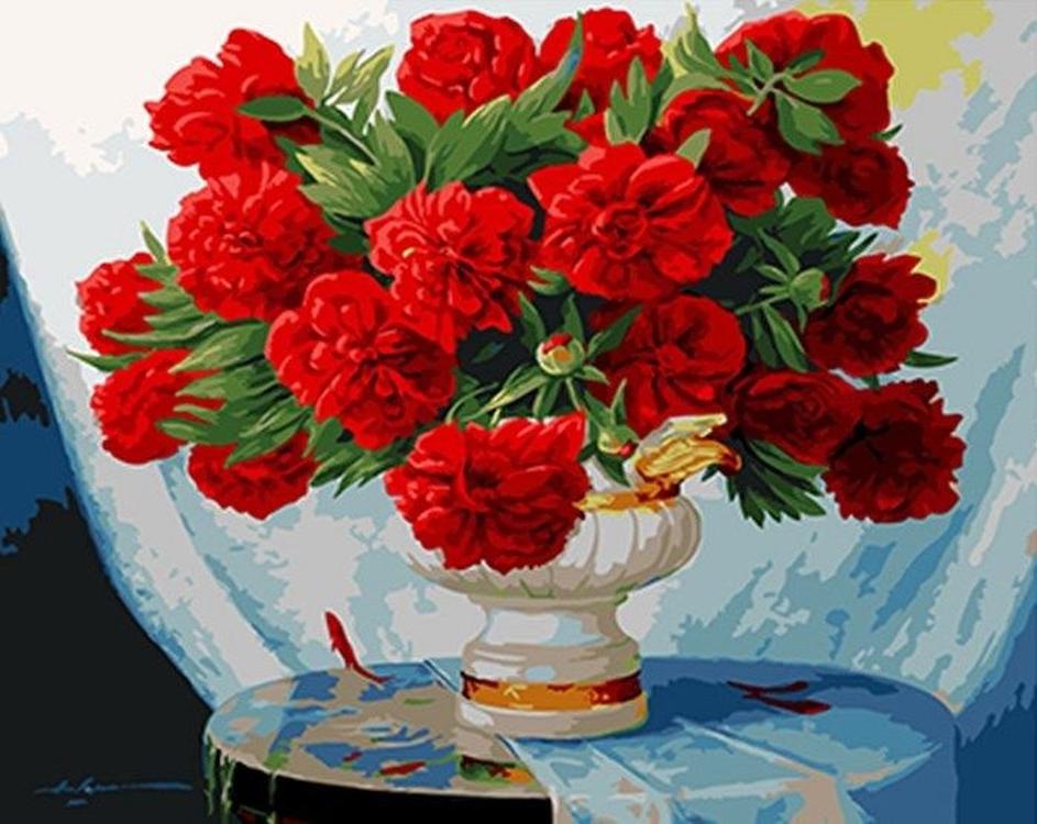

Картина по номерам Paintboy Пунцовые пионы, 40x50 см, Пунцовые пионы
