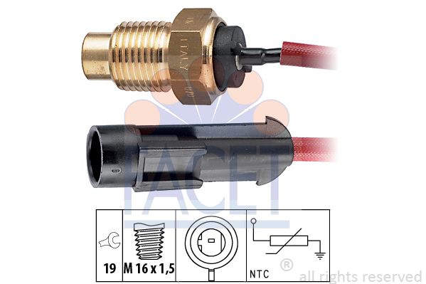 фото Датчик температуры охлаждающей жидкости facet 7.3175