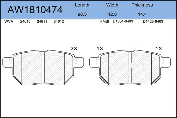 Тормозные колодки AywiParts дисковые AW1810474