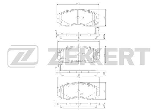 фото Комплект тормозных колодок, дисковый тормоз zekkert bs-1355