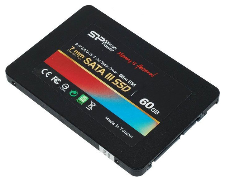 

SSD диск Silicon Power Slim S55 60ГБ (SP060GBSS3S55S25), Slim S55
