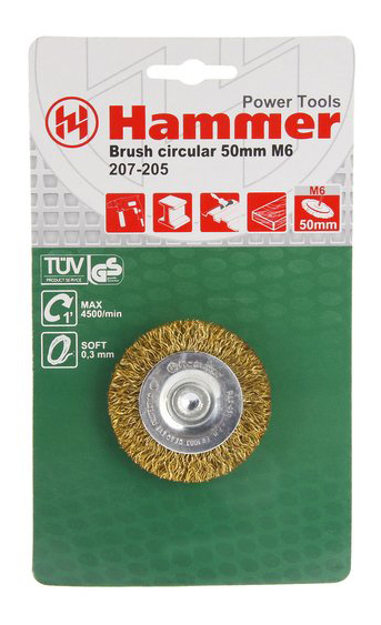 Дисковая кордщетка для дрелей шуруповертов Hammer Flex 207-205 32445 169₽