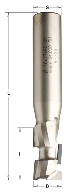 

Фреза пазовая DP 12x12x40 d=12 I=35 L=85 Z=1+1 RH CMT 140.121.61, z1+1 3-DP (PCD) DX