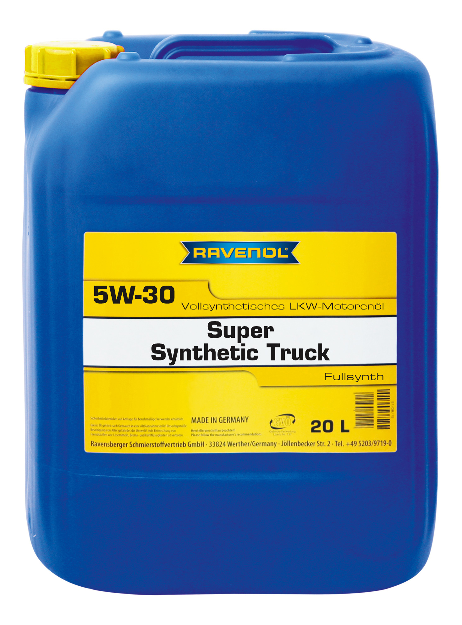 фото Моторное масло ravenol super synthetic truck sae 5w-30 20л