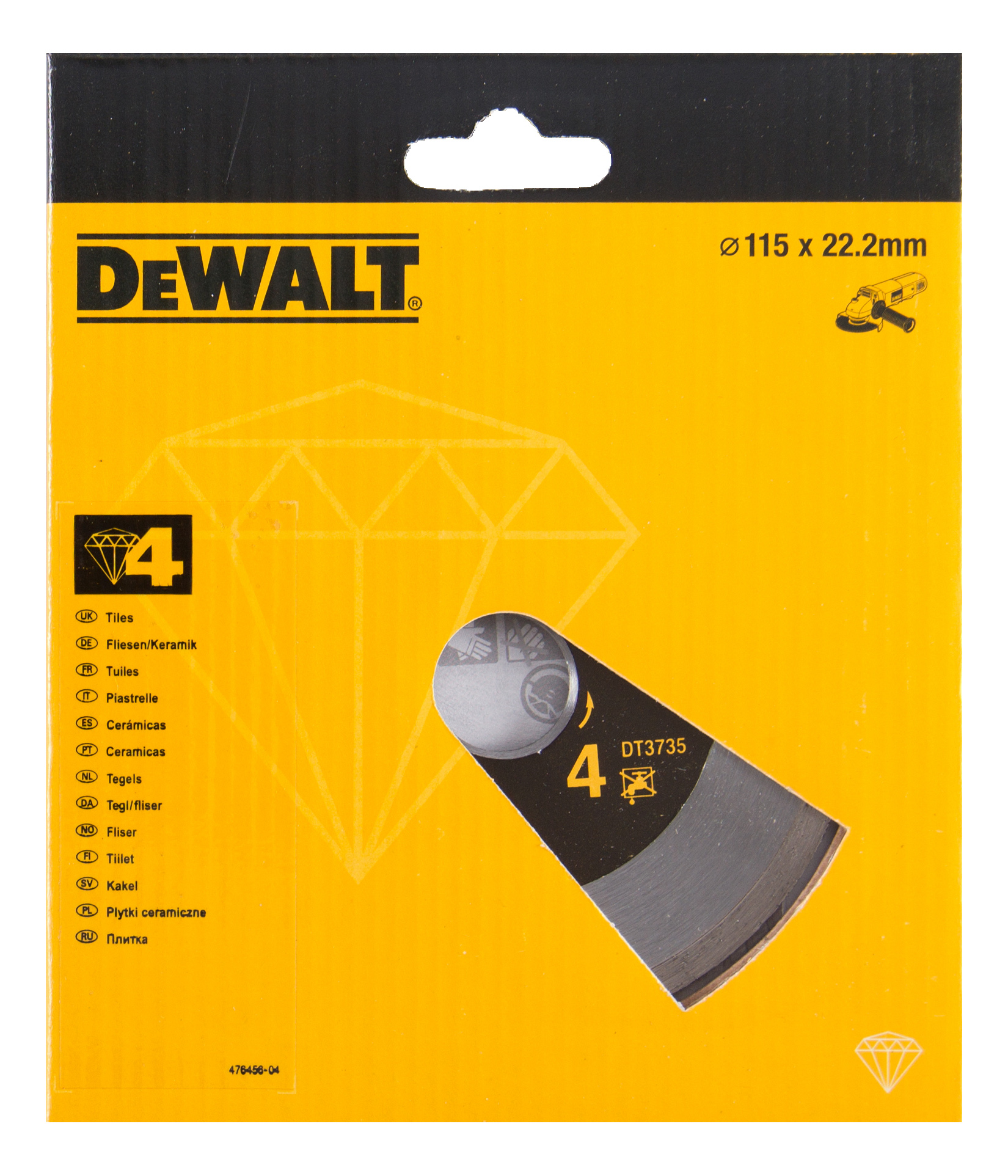 Диск отрезной алмазный по керамике DeWALT DT3735-XJ диск отрезной алмазный универсальный dewalt dt3731 qz