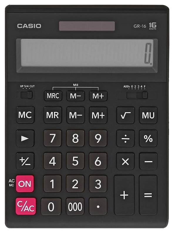 

Калькулятор Casio GR-16-W-EH Черный, gR-16-W-EH