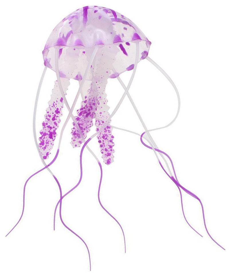 фото Декорация для аквариума jelly-fish медуза с неоновым эффектом d=10cм, силикон, 10х10х20 см