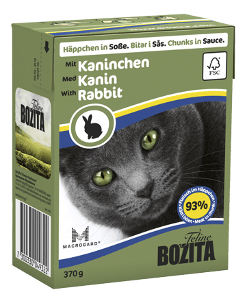 фото Консервы для кошек bozita feline chunks in sauce, с кроликом в соусе, 16шт по 370г