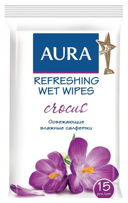 фото Влажные салфетки aura beauty освежающие 15 шт