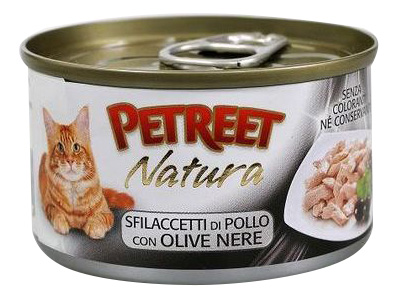 фото Консервы для кошек petreet natura, куриная грудка, оливки, 70г
