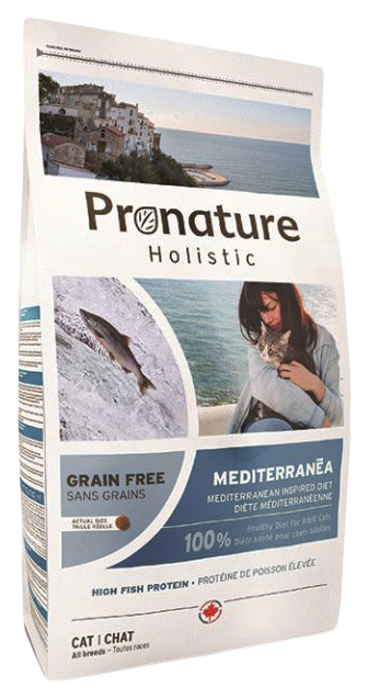 Сухой корм для кошек Pronature Holistic Grain Free Mediterranea, лосось, 0,34кг