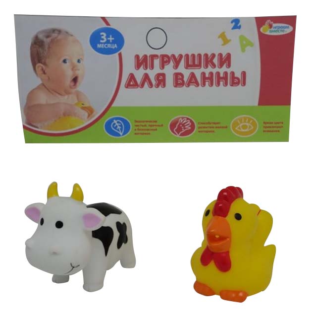 

Игрушки для ванной Корова и петух Играем вместе LXB105_107, Корова, петух