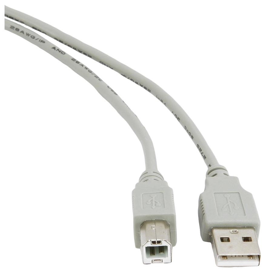 фото Кабель gembird usb a-usb b, m-m 1,8м white (cc-usb2-ambm-6)