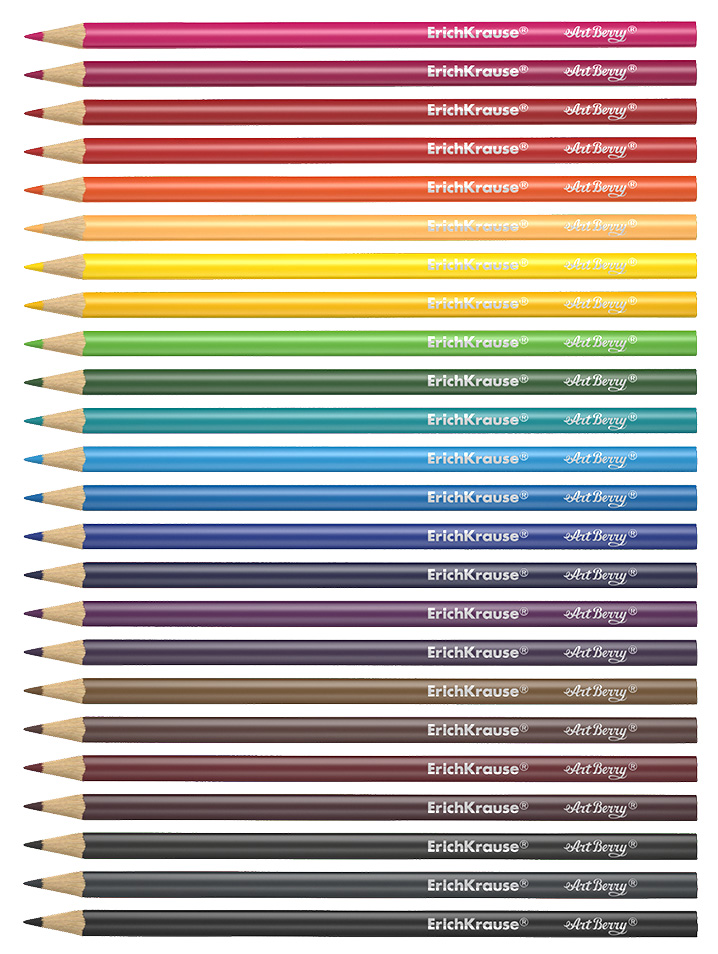 

Карандаши цветные ErichKrause 24 сolor pencils, Розовый;красный;оранжевый;желтый;зеленый;бирюзовый;голубой;синий;фиолетовый;черный;бордовый;коричневый, Pencils