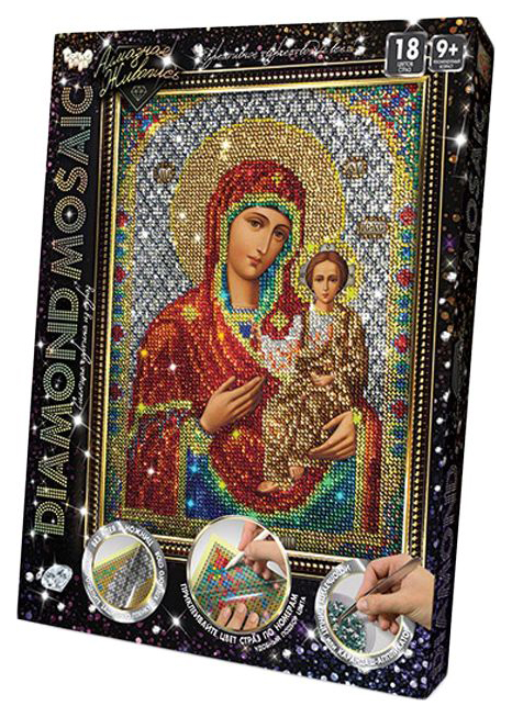 

Алмазная мозаика без подрамника Пресвятая богородица, круглые элементы Danko Toys