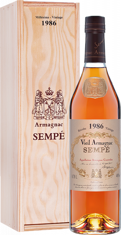 

Арманьяк Sempe Vieil, Armagnac AOC , 40 %, 700 мл, 1986г, gift box