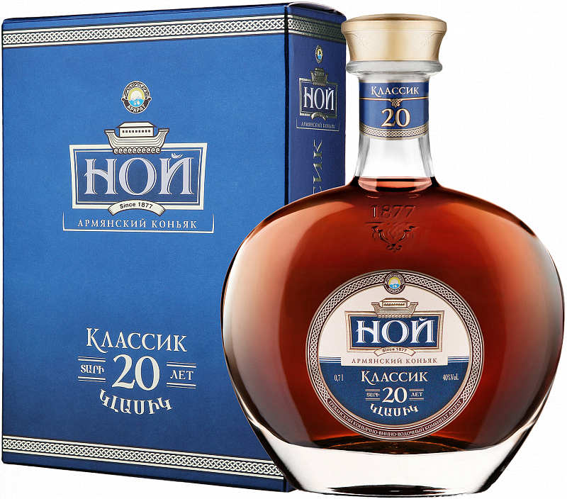Коньяк Ной Классик 20 лет 0,7 л в подарочной упаковке