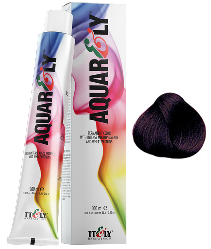 фото Краска itely hairfashion aquarely imp 1v violet black 1v фиолетовый черный 100мл