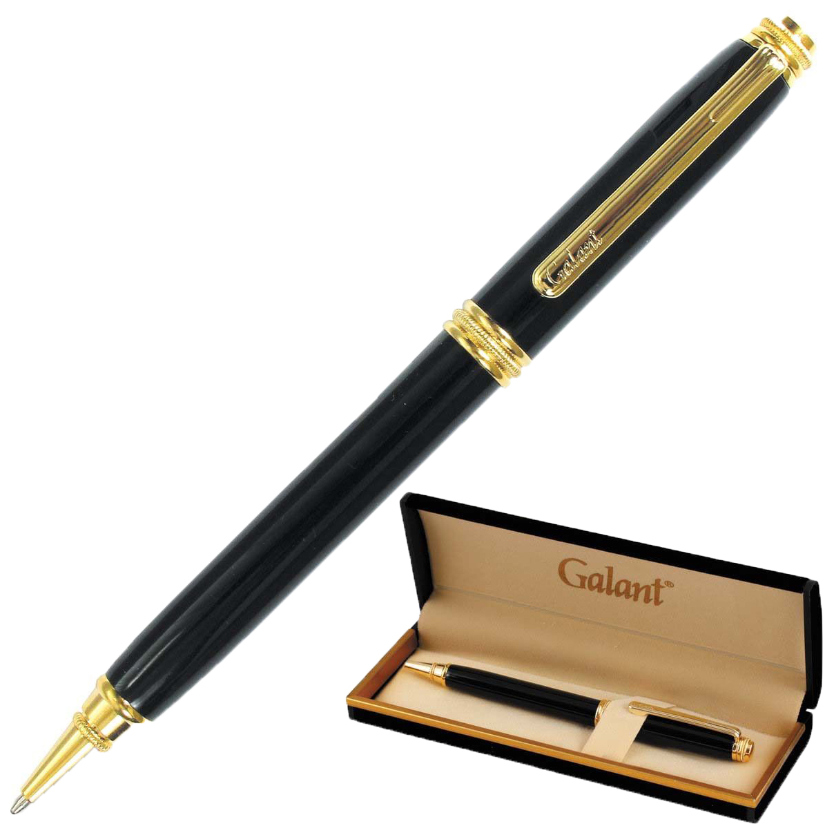 Подарочная шариковая ручка Galant Black 140405 Черный/Золотистый