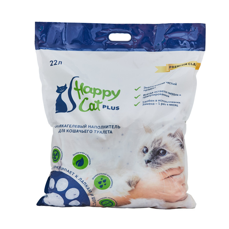 

Впитывающий наполнитель Happy Cat plus силикагелевый, 10 кг, 22 л, нейтральный