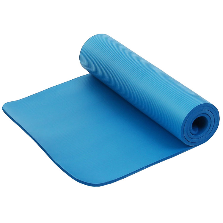 Коврик для йоги и фитнеса Larsen NBR blue 183 см, 15 мм
