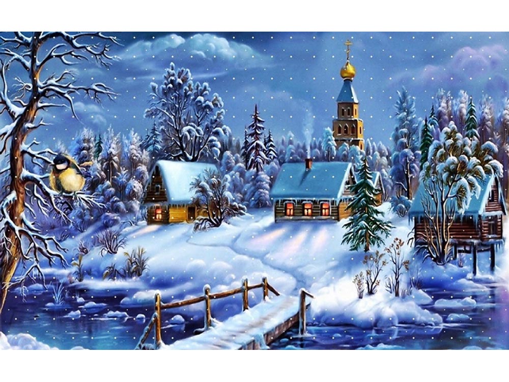 

Алмазная вышивка Яркие Грани Зимнее…, 50x32 см, Зимнее…