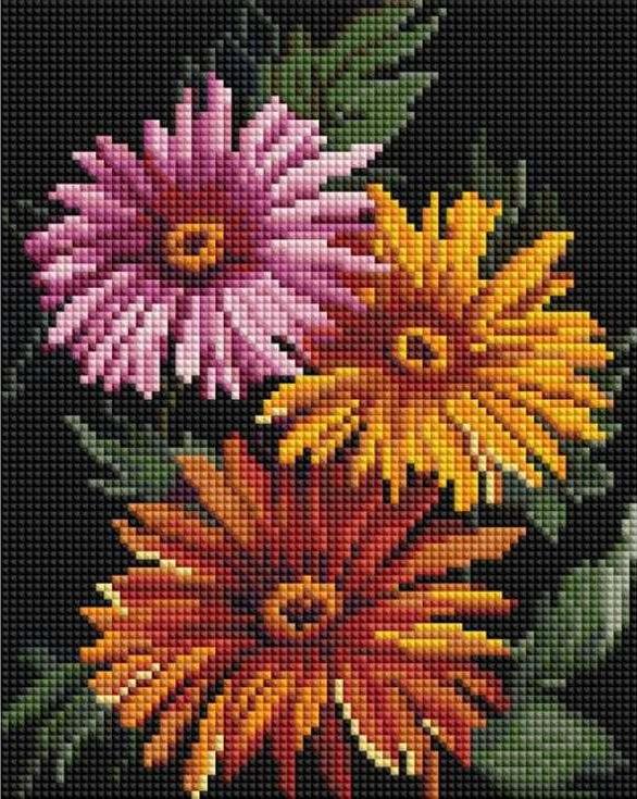 

Алмазная вышивка Белоснежка Герберы, 20x25 см, Герберы
