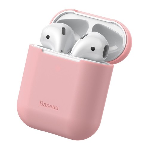 фото Чехол baseus ultrathin series silica gel protector для apple airpods 1,2 pink