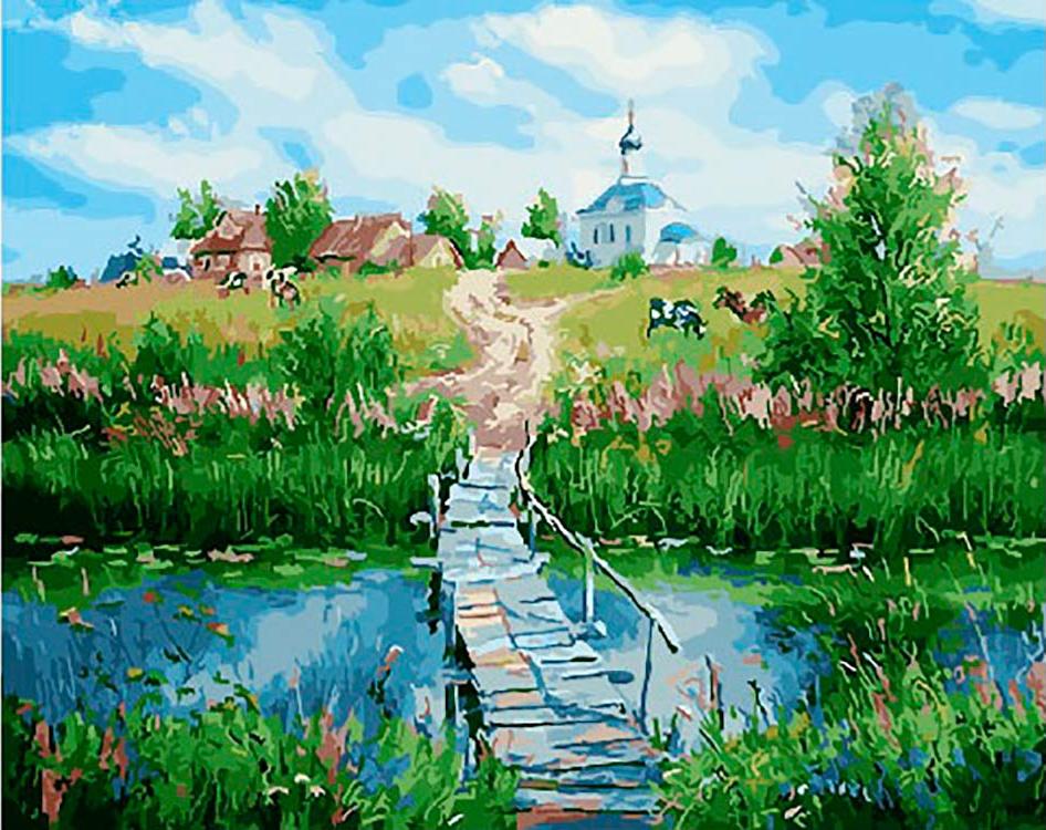 

Живопись по номерам Paintboy Мостик через речку 40x50, Мостик через речку