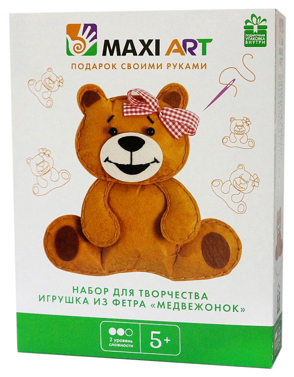 фото Набор для шитья мягкой игрушки "подарок своими руками" - медвежонок maxitoys