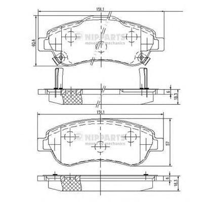 Комплект тормозных колодок Nipparts N3604066