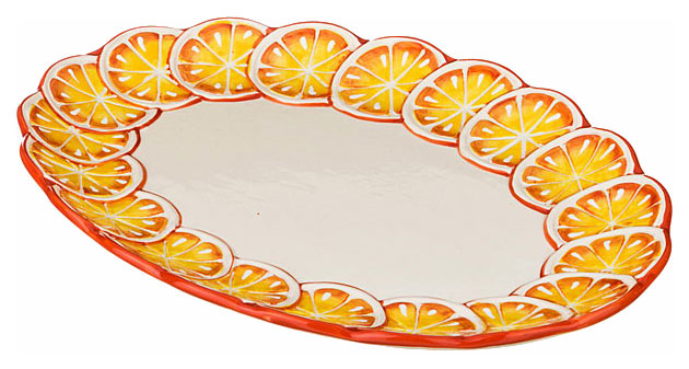 фото Блюдо agness 585-061 белый, желтый, оранжевый