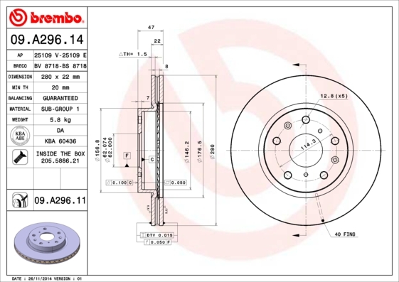 фото Тормозной диск brembo 09a29611