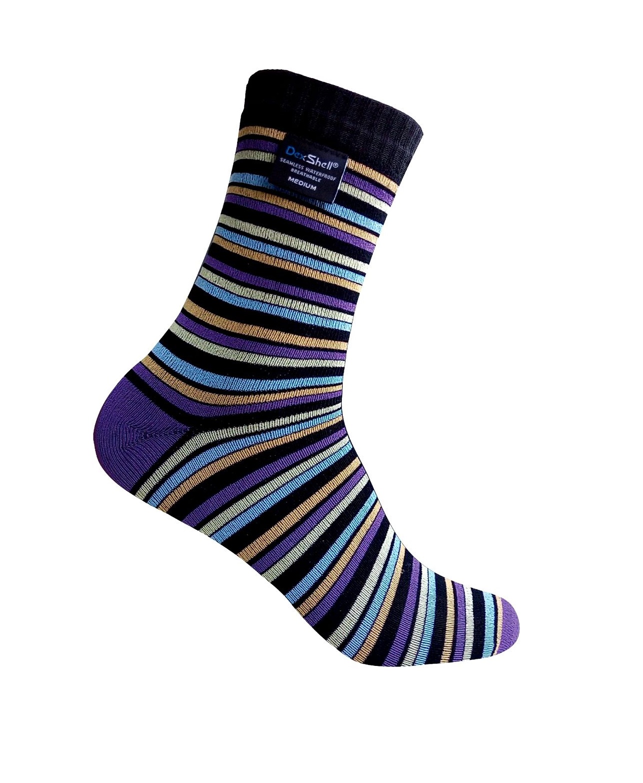 фото Носки dexshell waterproof ultra flex stripe черные; разноцветные xl
