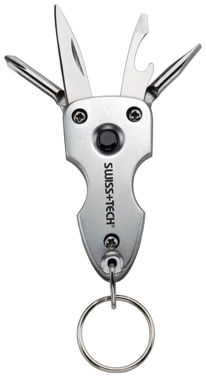 фото Мультитул swiss+tech key ring st60300 60 мм серебристый, 7 функций