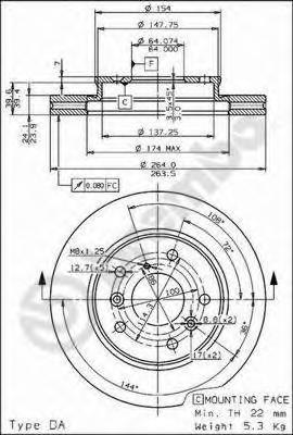 фото Тормозной диск brembo 09525210