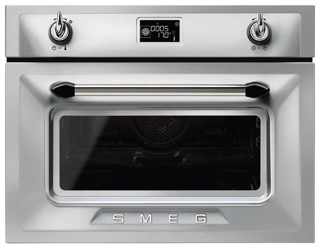 фото Встраиваемый электрический духовой шкаф smeg sf4920mcx1 silver/black